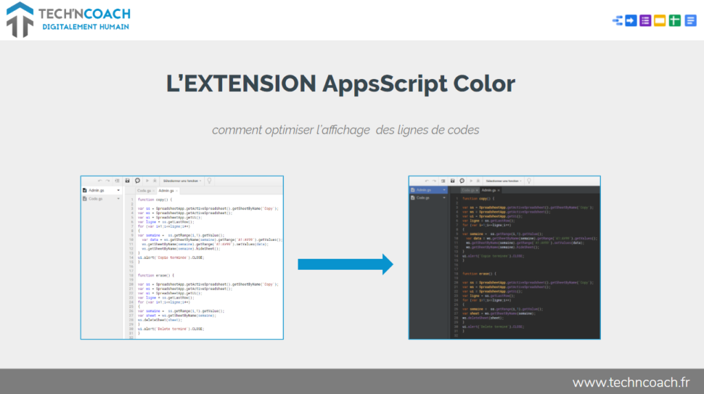 L’extension AppScript Color